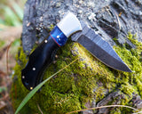 Handmade Damascus Folding Knife - Premium Pocket knife - Best for Hunting and Camping