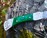 Handmade Damascus Folding Blade | Best for Hunting | Survival | Camping | Comes with sheath