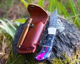 Damascus Folding Knife with best hunting potential - Premium Damascus - Comes with Sheath