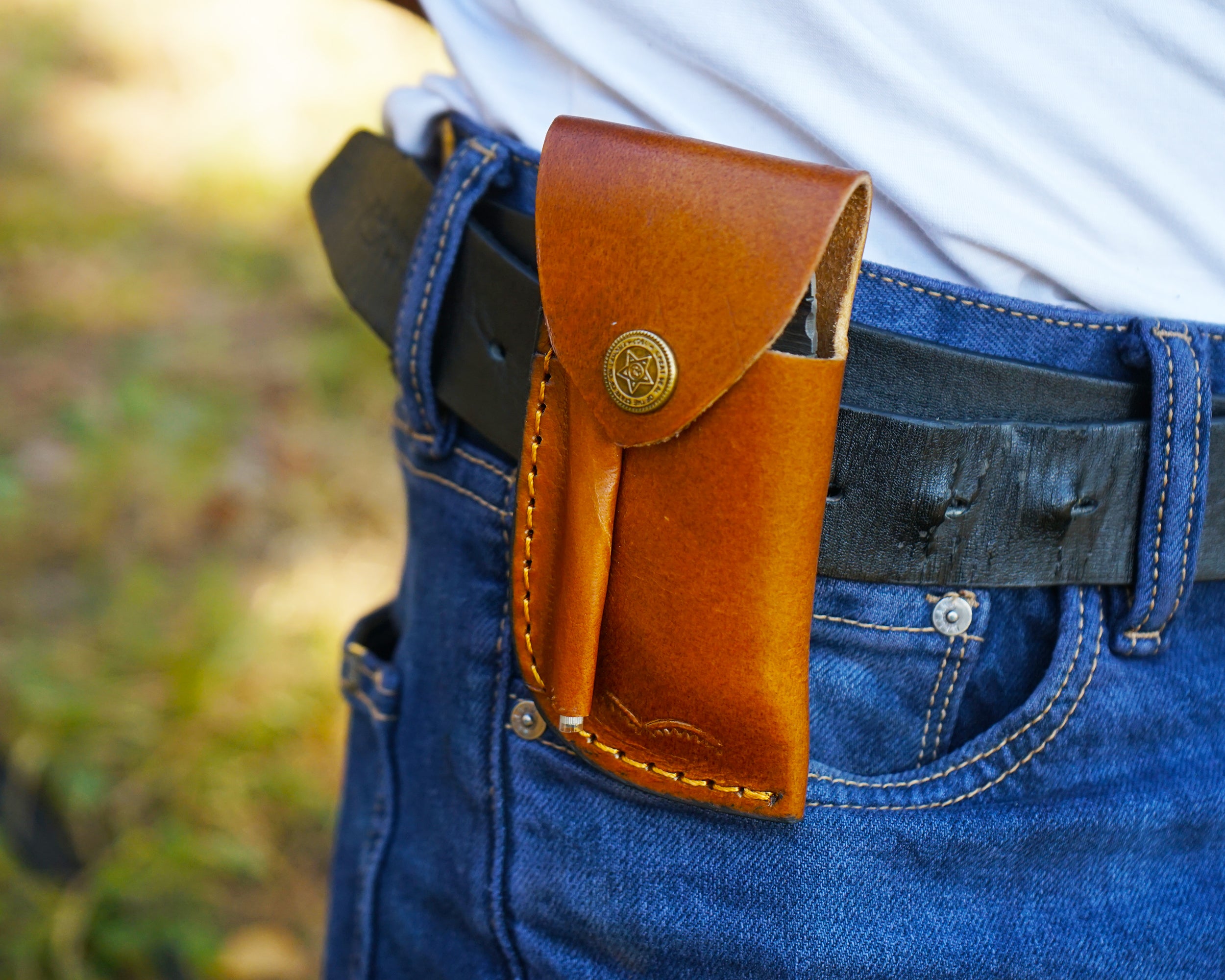 Damascus Folding Knife - Handmade knife - Best for Survival and Camping - Comes with the sheath
