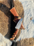 Handmade Premium Damascus Fixed Blade - Comes with Sheath - Best for Hunting and Camping