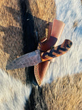 Handmade Premium Damascus Fixed Blade - Comes with Sheath - Best for Hunting and Camping
