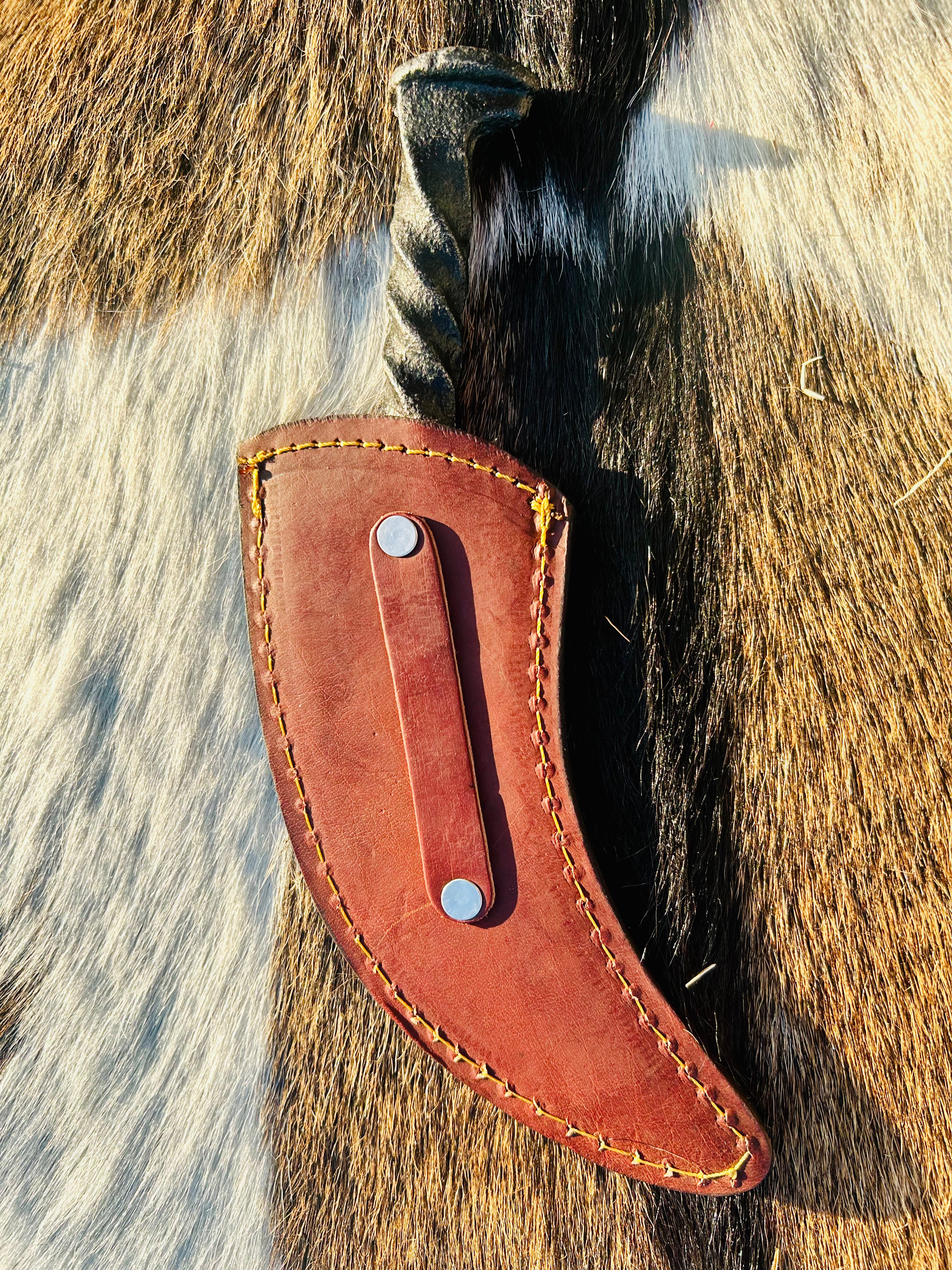 Karambit Railroad Spike Knife - Best Handmade Spike Knife for Hunting - Carbon handle