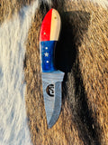 Cowboy Church Premium Damascus Fixed Blade with Texas Handle - Best for Survival and Camping - Ready to use - Comes with Sheath