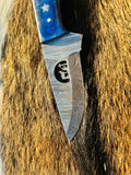 Cowboy Church Premium Damascus Fixed Blade with Texas Handle - Best for Survival and Camping - Ready to use - Comes with Sheath