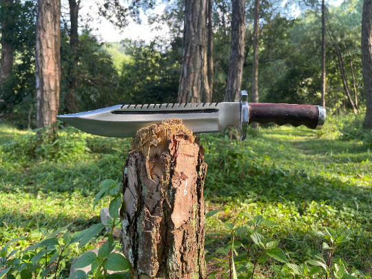 12 inch Rescue Rambo knife, cleaver machete, Balance oil tempered, Ready to use hand forged knives, Fixed blade knife, Gift for Him