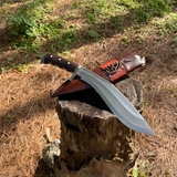 11 inch Handmade Spring steel khukuri knife, Tactical Full tang kurki knife, Hunting knives, Roosewood Handle, Hand forged blade