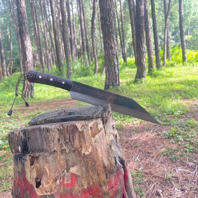 12 inch Hand Forged Hunting Seax Viking knife | Full Tang Balance tempered Survival Tools | Blade From Nepal