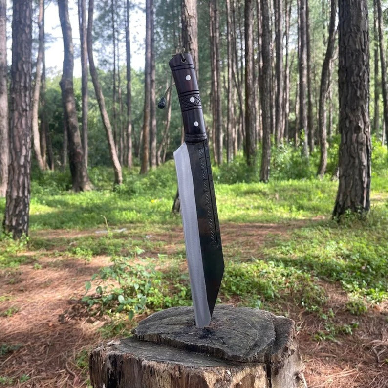 12 inch Hand Forged Hunting Seax Viking knife | Full Tang Balance tempered Survival Tools | Blade From Nepal