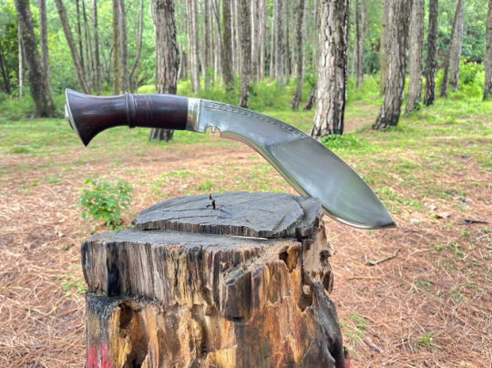 12.5 inch Flat belly Bhojpuri Khukuri , Historical Mirror polished kukri , Hand Forged Knife, Spring Leaf blade Ready to use kukri knife,