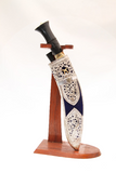 Kothimora Silver Kukri with Regimental Badges and Velvet Sheath