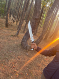 Hand forged 13 inch bowie knife | Highly Graded Carbon Steel | Machete Survival Tools | Full Tang Using knife | Balanced Water Tempered