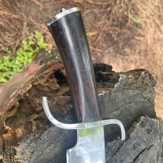 Handmade Gurkha khukuri knife with wooden handle and brass detail