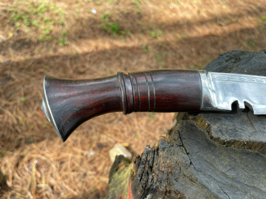 12.5 inch Flat belly Bhojpuri Khukuri , Historical Mirror polished kukri , Hand Forged Knife, Spring Leaf blade Ready to use kukri knife,