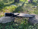 12 inch Rescue Rambo knife, cleaver machete, Balance oil tempered, Ready to use hand forged knives, Fixed blade knife, Gift for Him