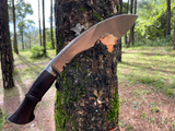 12.5 inch Flat belly Bhojpuri Khukuri , Historical Mirror polished kukri , Hand Forged Knife, Spring Leaf blade Ready to use kukri knife,
