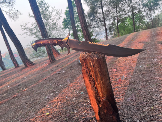 Hand forged 13 inch bowie knife | Highly Graded Carbon Steel | Machete Survival Tools | Full Tang Using knife | Balanced Water Tempered