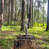 Ready-to-use Chukukri on wood block for bushcraft and outdoor carving