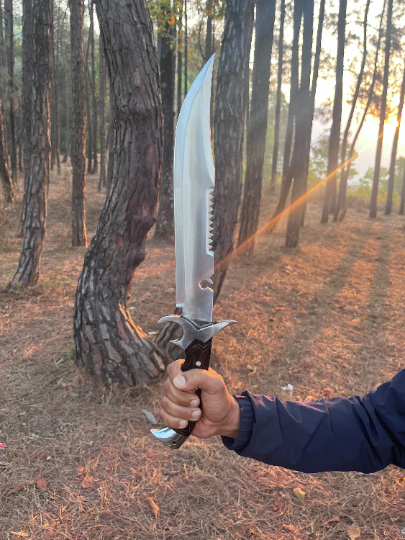 Hand forged 13 inch bowie knife | Highly Graded Carbon Steel | Machete Survival Tools | Full Tang Using knife | Balanced Water Tempered