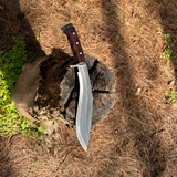 11 inch Handmade Spring steel khukuri knife, Tactical Full tang kurki knife, Hunting knives, Roosewood Handle, Hand forged blade