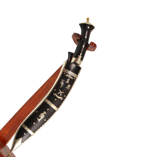 Close-up of Gurkha kukri  knife craftsmanship