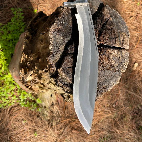 11 inch Handmade Spring steel khukuri knife, Tactical Full tang kurki knife, Hunting knives, Roosewood Handle, Hand forged blade