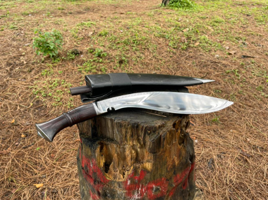 12.5 inch Flat belly Bhojpuri Khukuri , Historical Mirror polished kukri , Hand Forged Knife, Spring Leaf blade Ready to use kukri knife,