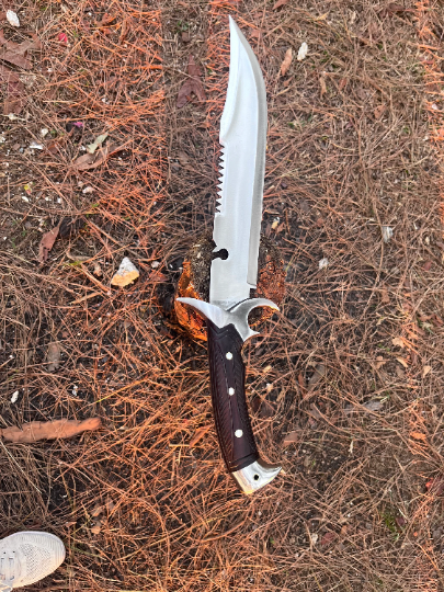Hand forged 13 inch bowie knife | Highly Graded Carbon Steel | Machete Survival Tools | Full Tang Using knife | Balanced Water Tempered