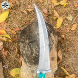 13 inch Viking knife with carved pommel| full tang using knife | Gift for him