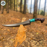 13 inch Viking knife with carved pommel| full tang using knife | Gift for him