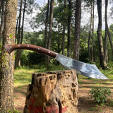 Handmade Viking Machete Axe Blade | Hand forged in Nepal, 5160 leaf spring, Full tang blade, Balance water tempered, Sharpen Ready to use