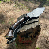 Handmade Viking Machete Axe Blade | Hand forged in Nepal, 5160 leaf spring, Full tang blade, Balance water tempered, Sharpen Ready to use