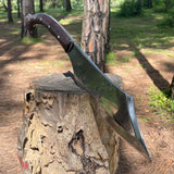 Handmade Viking Machete Axe Blade | Hand forged in Nepal, 5160 leaf spring, Full tang blade, Balance water tempered, Sharpen Ready to use