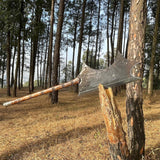 Hand Forged Long Custom Axe | Handmade Survival knife Axe | Viking Axe | Ready To Use Full tang Axe