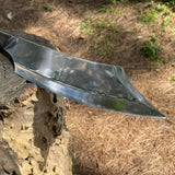 Handmade Viking Machete Axe Blade | Hand forged in Nepal, 5160 leaf spring, Full tang blade, Balance water tempered, Sharpen Ready to use