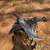12 inch Hand forged Bushcraft Knife, Hand forged Bushcraft Knife, 5160 leaf spring Khukuri, Balance water tempered, Ready to use,