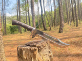 12 inch Hand forged Bushcraft Knife, Hand forged Bushcraft Knife, 5160 leaf spring Khukuri, Balance water tempered, Ready to use,
