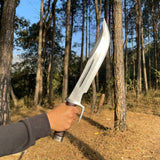 15 inches Blade Bowie knife, Hand forged Bushcraft Knife, 5160 leaf spring Khukuri, Balance water tempered, Sharpen, Ready to use,