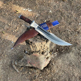 15 inches Blade Bowie knife, Hand forged Bushcraft Knife, 5160 leaf spring Khukuri, Balance water tempered, Sharpen, Ready to use,