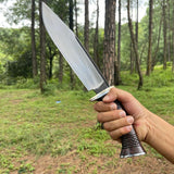10 inches Blade Hand crafted Bowie knife, Bushcraft knife, full tang, leaf spring of truck, Tempered, Razor Sharpen, Ready to use