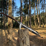 41" Hand-Forged Survival Machete | Full Tang Bushcraft Knife | Viking Style Woodcutting Blade | Custom Outdoor Tool | Ready to Use