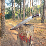 17 inch Blade kukri machete, Hand forged Bowie knife, Jeep Leaf Spring, Balance water tempered, full tang-Sharpen, Ready to use