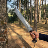 17 inch Blade kukri machete, Hand forged Bowie knife, Jeep Leaf Spring, Balance water tempered, full tang-Sharpen, Ready to use