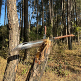41" Hand-Forged Survival Machete | Full Tang Bushcraft Knife | Viking Style Woodcutting Blade | Custom Outdoor Tool | Ready to Use