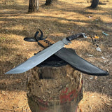 17 inch Blade kukri machete, Hand forged Bowie knife, Jeep Leaf Spring, Balance water tempered, full tang-Sharpen, Ready to use