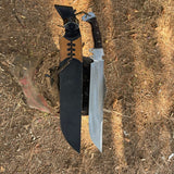 17 inch Blade kukri machete, Hand forged Bowie knife, Jeep Leaf Spring, Balance water tempered, full tang-Sharpen, Ready to use