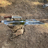 41" Hand-Forged Survival Machete | Full Tang Bushcraft Knife | Viking Style Woodcutting Blade | Custom Outdoor Tool | Ready to Use