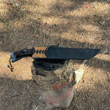 17 inch Blade kukri machete, Hand forged Bowie knife, Jeep Leaf Spring, Balance water tempered, full tang-Sharpen, Ready to use