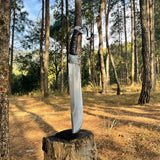 17 inch Blade kukri machete, Hand forged Bowie knife, Jeep Leaf Spring, Balance water tempered, full tang-Sharpen, Ready to use