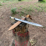 20" Blade Hand forged Seax sword-Viking sword-master sword-Viking knife-1560 leaf spring- Balance oil tempered-Razor Sharp-Ready to Use